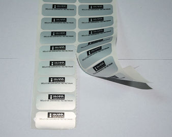 Security Cut Warning Self Adhesive Security Labels PET Silver VOID Tamper Sticker