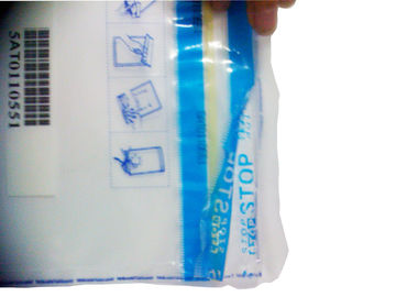 Transparent Tamper Evident Bags / Bank Security Bags With LOGO Print