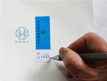 Signature Bank Checking Non Residue Security Labels With White Writing Paper