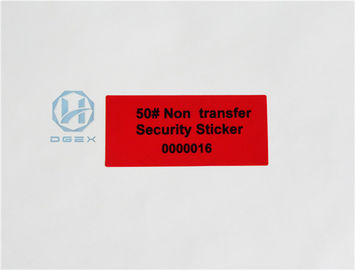 PET Film Material Self Adhesive Security Labels Red Security Tape