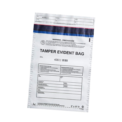 Transparent Customized Tamper Evident Bank Cash Security Bags