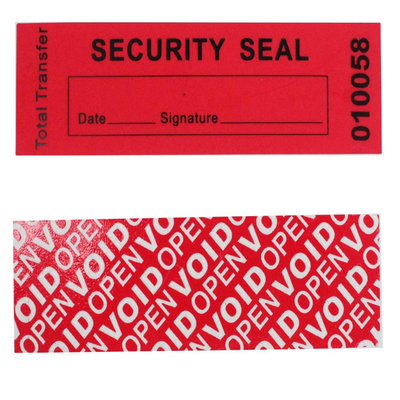 Tamper Evident Seal Label Void Warranty Security Sticker For Food / Car