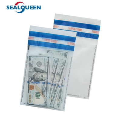 Plastic Tamper Evidence Deposit Courier Bag Self Sealing Security Cash Bag For Bank