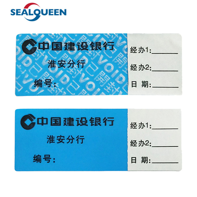 Tamper Evident Self Seal Bag Security Sealing Label Custom Design for Bank