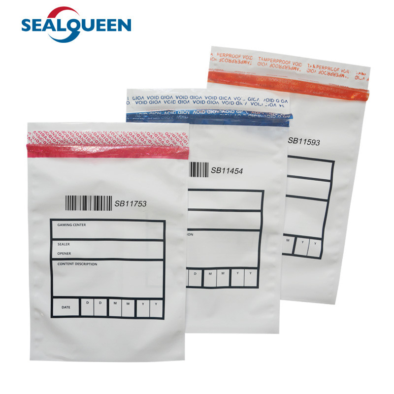 Clear Security Custom Plastic Tamper Evident Bag Money Security Seal