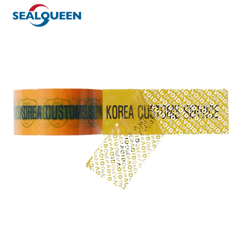 High Residue Seal Adhesive Security Void Tamper Evident Sealing Tape For Box