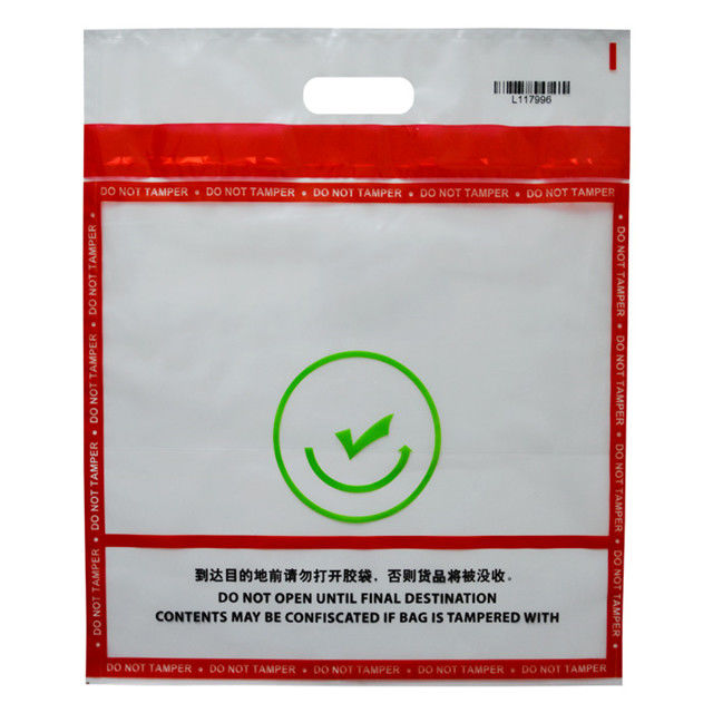 Clear Tamper Evident Bag Security Tamper Proof Bags With Die Cut Handle