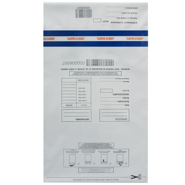 Plastic Security Tamper Evident Bags With PET Permanent Tape Seal