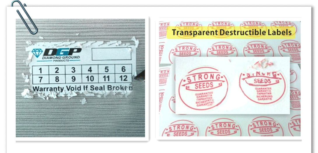 Special Broken Ultra Tamper Proof Stickers , Irremovable Security Seal