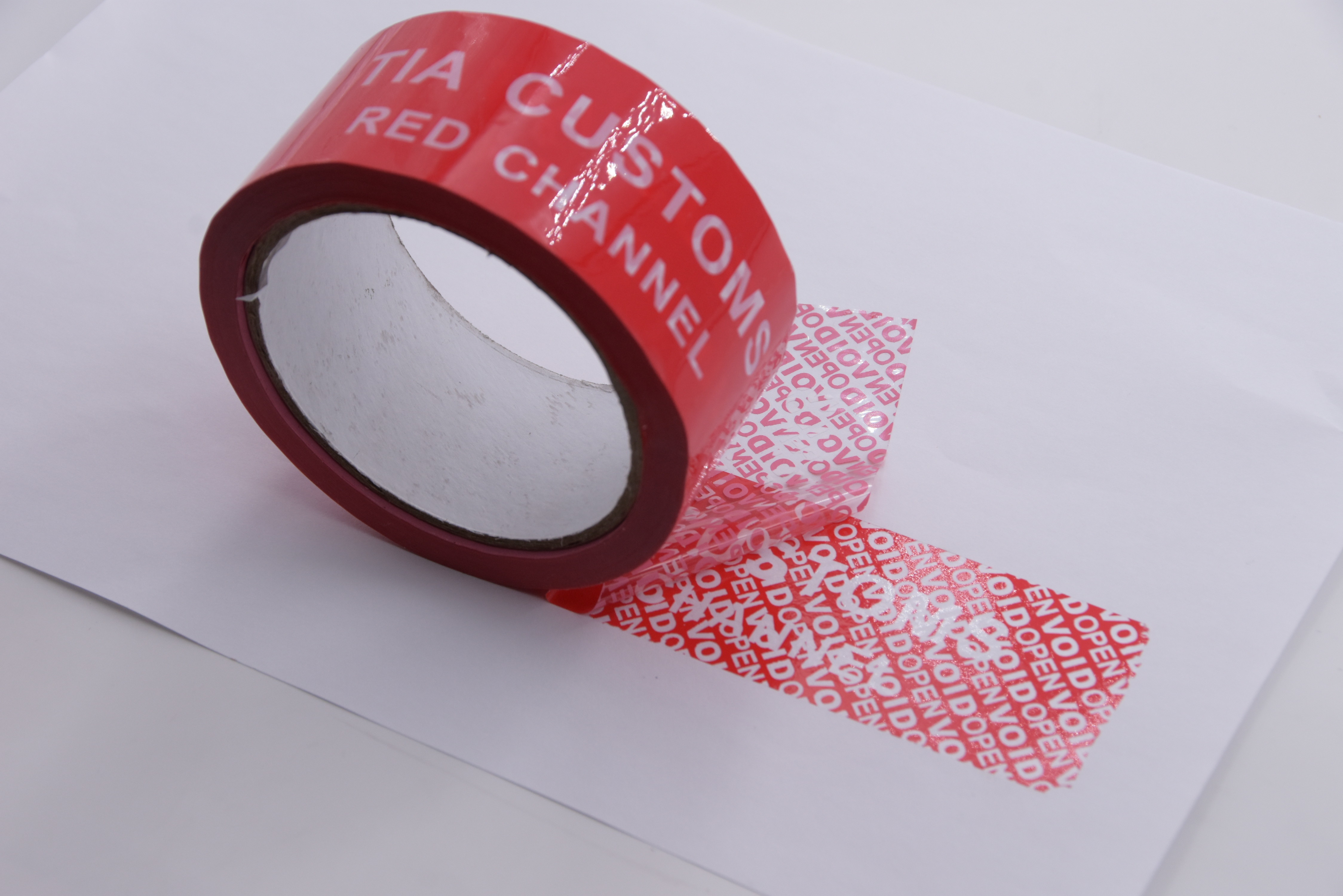 Red Tamper Evident Sealing Warranty VOID OPEN Tape Transfer Security